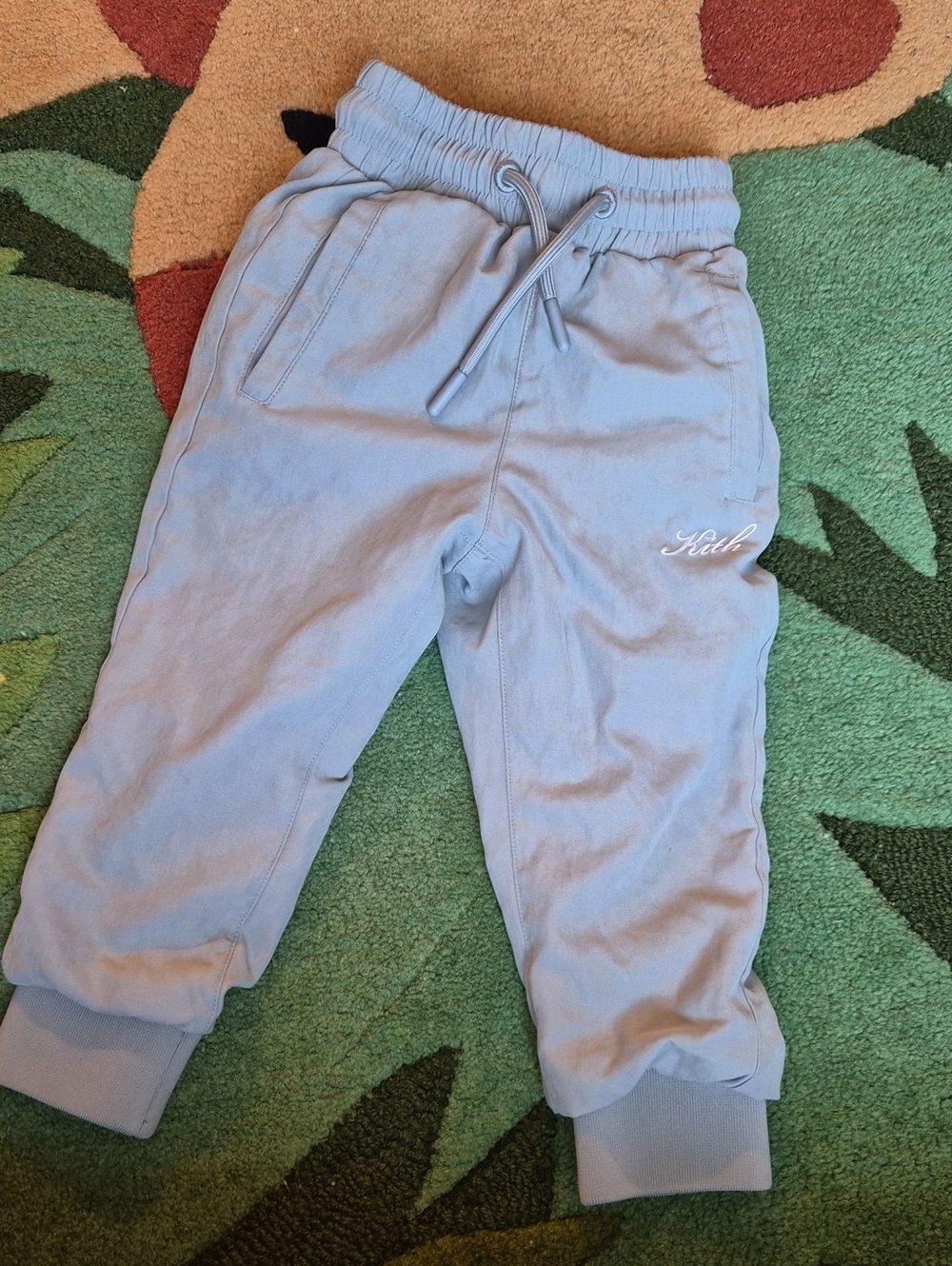 Kith Grey/Light Blue Kids Jogger Sweatpants with Drawstring